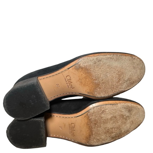 Chloe Lauren mid-heel black suede loafers size 37 - Picture 6 of 6